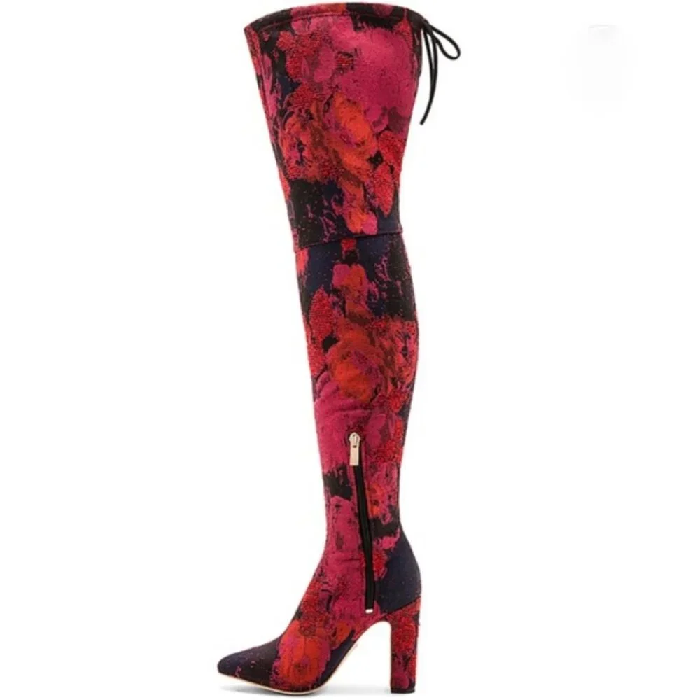 NWOB RAYE x Stone Cold Fox Jacquard Foxy Over The Knee Boot